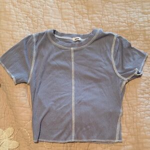 Garage Ribbed Crop Top - Blue